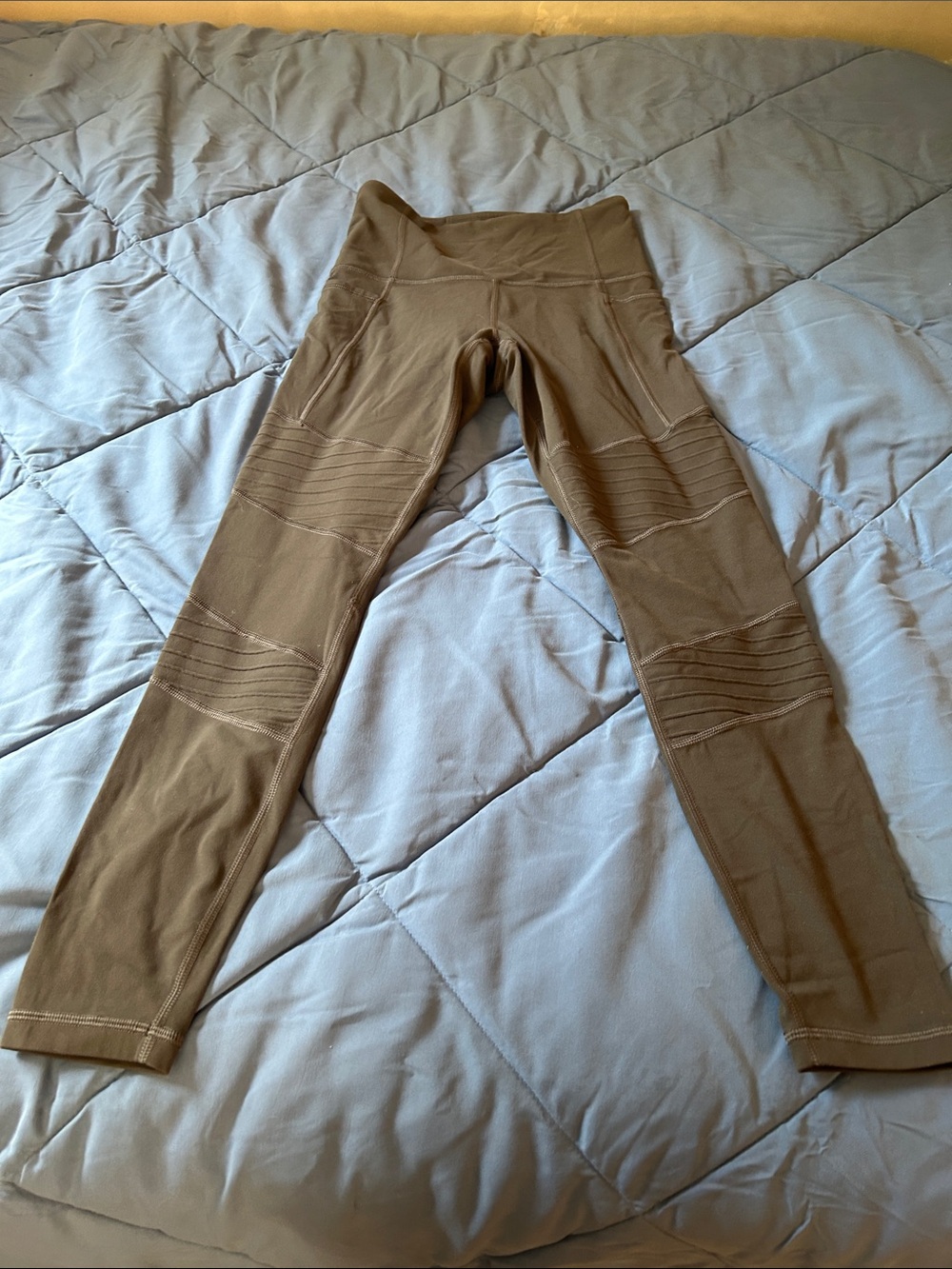 Men's Brown Performance Joggers with Ribbed Knee Panels